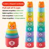 9PCS Rainbow Stacking Cups Set Random Color Nesting Cups Infant Bathroom Bath Water Toys Beach Sand Play Toys for Toddlers Gift