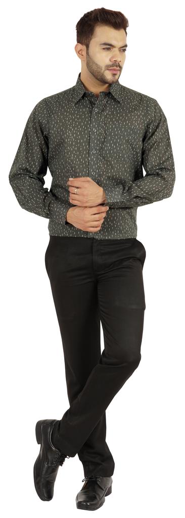 Bestman Printed Shirt For Mens Full Sleeves With Cuff Slub Cotton Shirt Office
