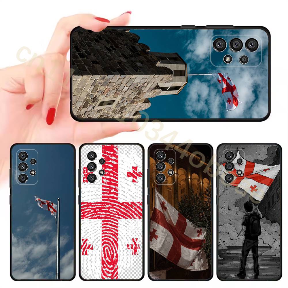 Georgien Fahne Handyhülle für Samsung Galaxy A20,21s,22,31,32,52,71,80,A91,5G Buntes Cover Smartphone Hübsch