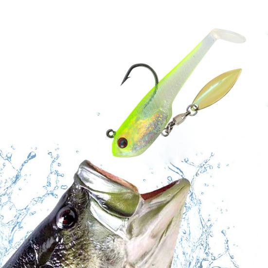 6Pcs Soft Fishing Lures Artificial Baits with Sharp Hook Realistic Looking Bright Color T-Tail Fake Baits Swimbait Fishing Tackle