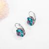 Korean Style Crystal Alloy Round Colorful Diamond Ear Cuff Earrings for Women