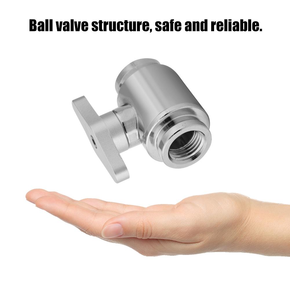 

G1 4 Internal Thread Silver Water Ball Valve for Computer Water Cooling System (Silver Handle)