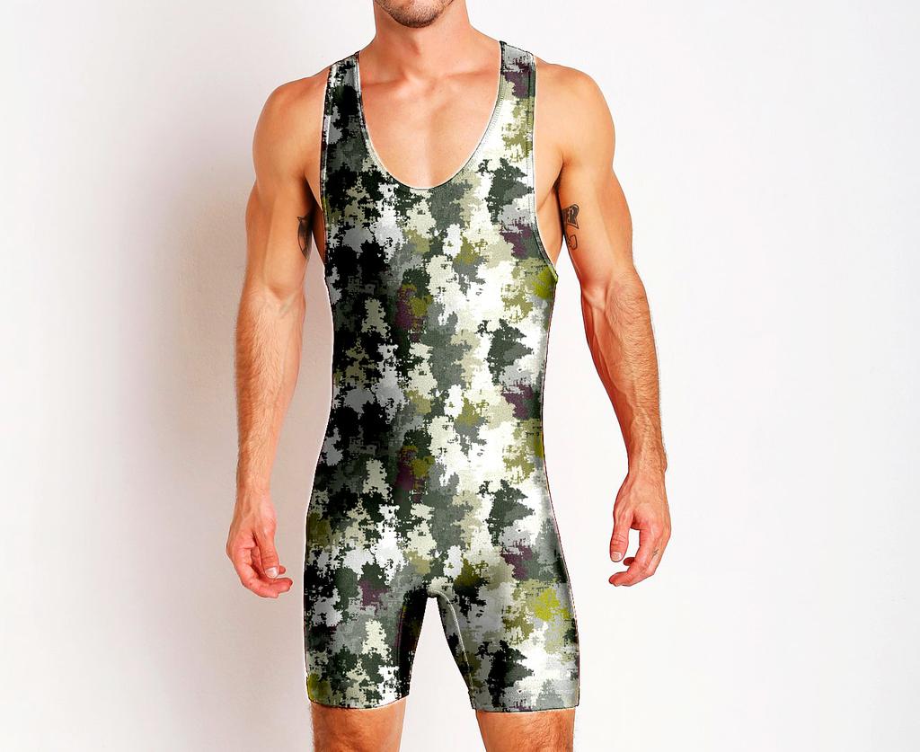 Wrestling suit Wrestling suit One-piece swimsuit Men's gym suit Sportswear Sweat-absorbing light weight training suit