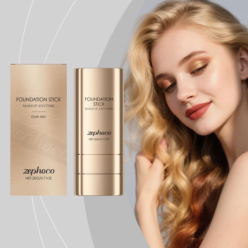2in1 Foundation Stick for Uneven Skin Tone Lightweight Adherent Moisturiz Natural Concealer Clear Matte Foundation Deep Skin