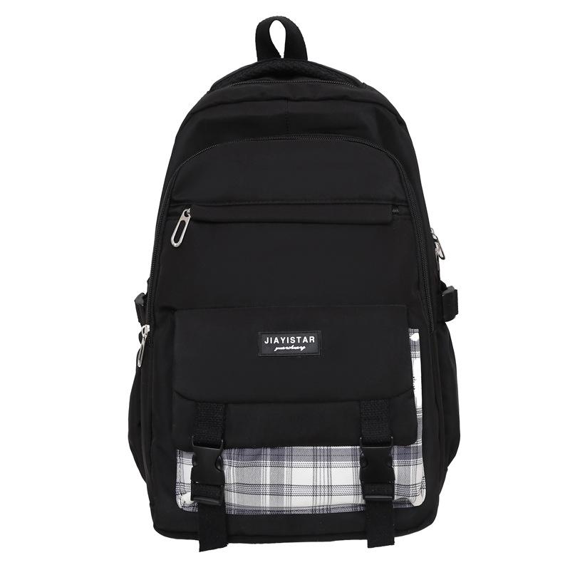Student Backpack Couple Backpack Campus Plaid School Bag