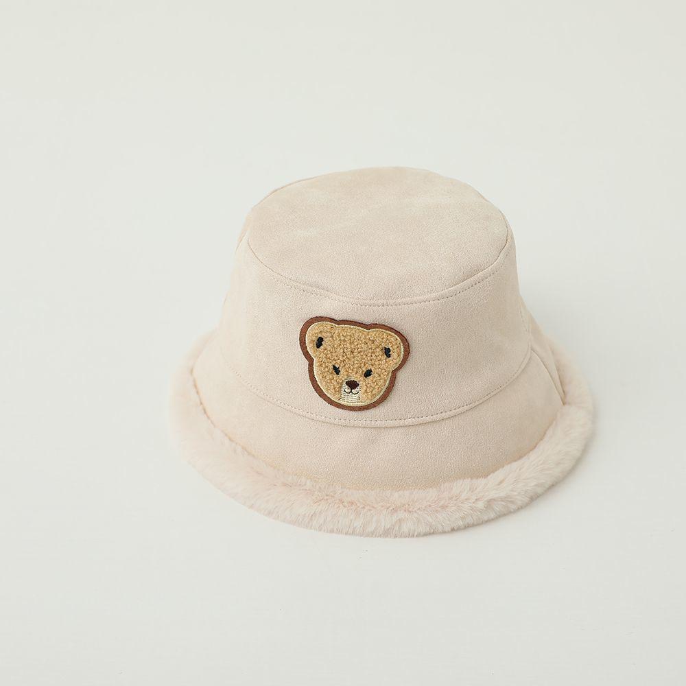 

Japanese-Style Children s Plush Suede Bucket Hat - Winter Warmth with Little Bear Design for Boys and Girls Fits 46-52cm, 8 months to 3 years