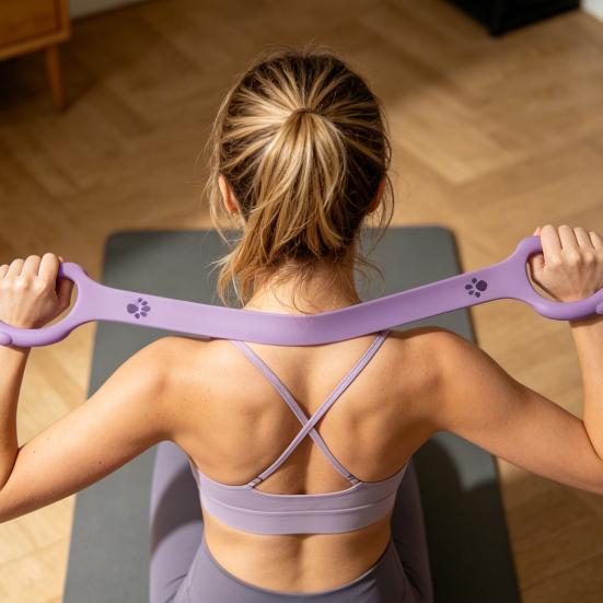 Figure 8 Resistance Band with Bear Handle 35Lbs Elastic Exercise Band Men Women Yoga Pilates Arm Back Shoulder Training Elastic Rope