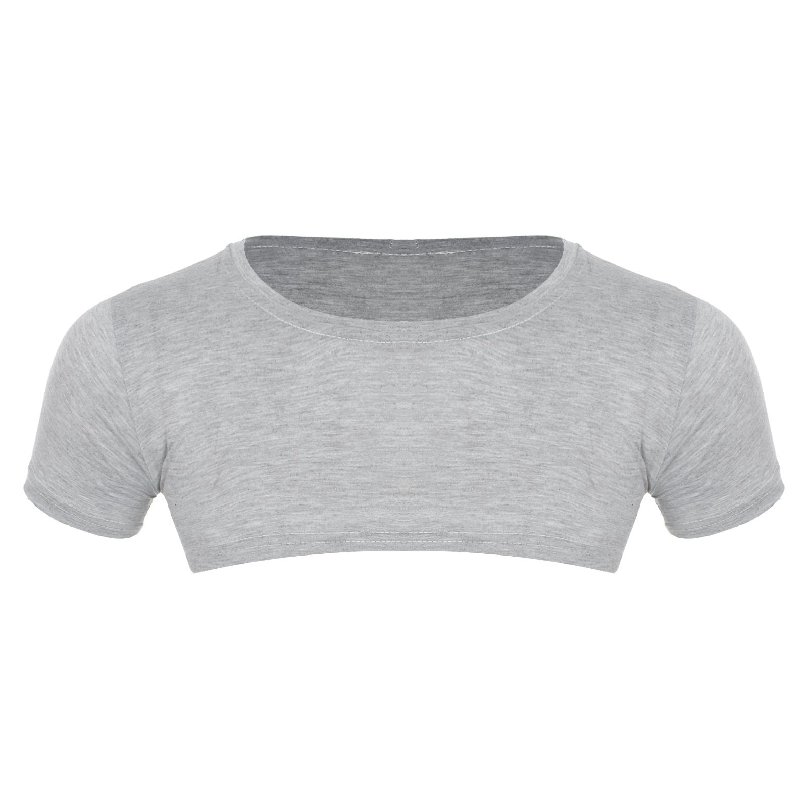 

Чоловічий топ з коротким рукавом, кроп-топ, футболка з круглим вирізом, для клубу, танців, повсякденний, однотонний, для вечірки, вуличний стиль L сірий колір