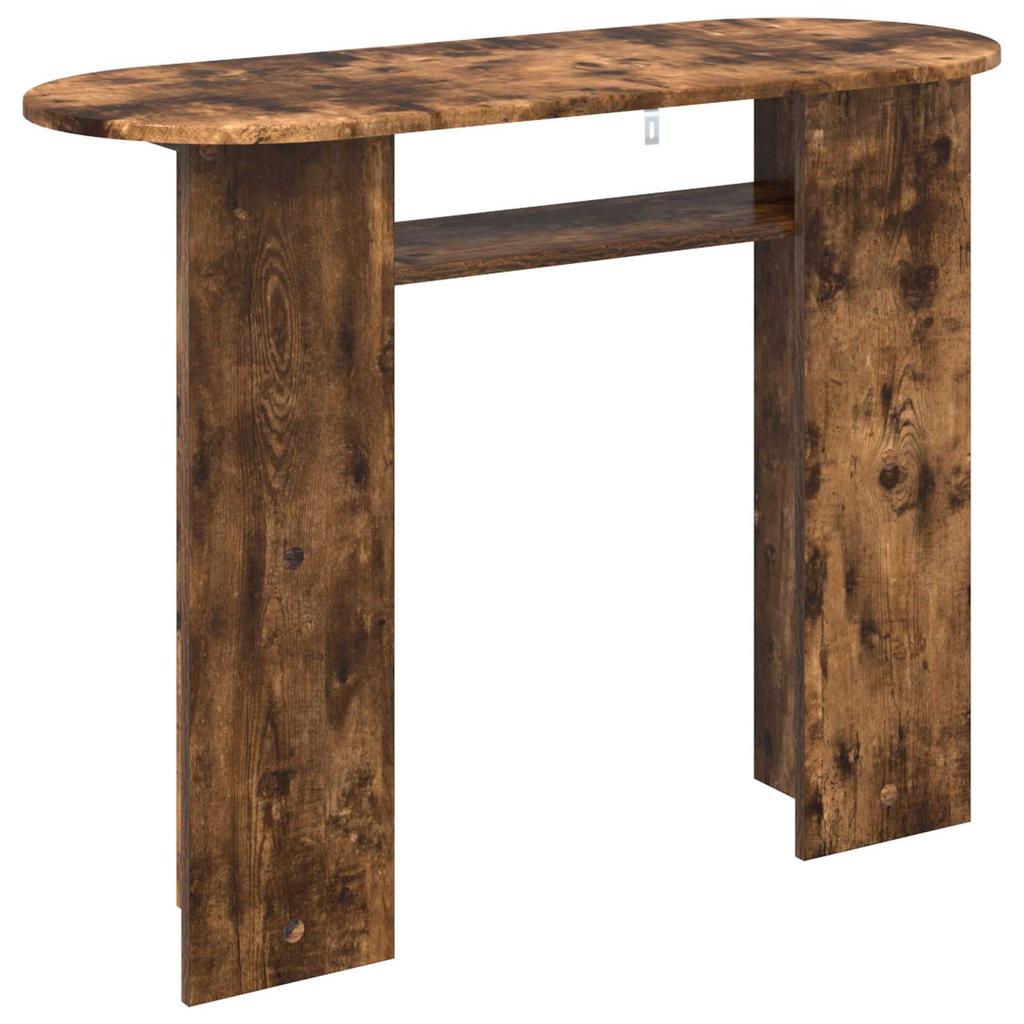 Console Table with Storage Smoked Oak Finish 100 x 39.5 x 75 cm