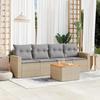 VidaXL Garden Lounge Set with Cushions 5 Pcs Beige Braided Resin 3224001