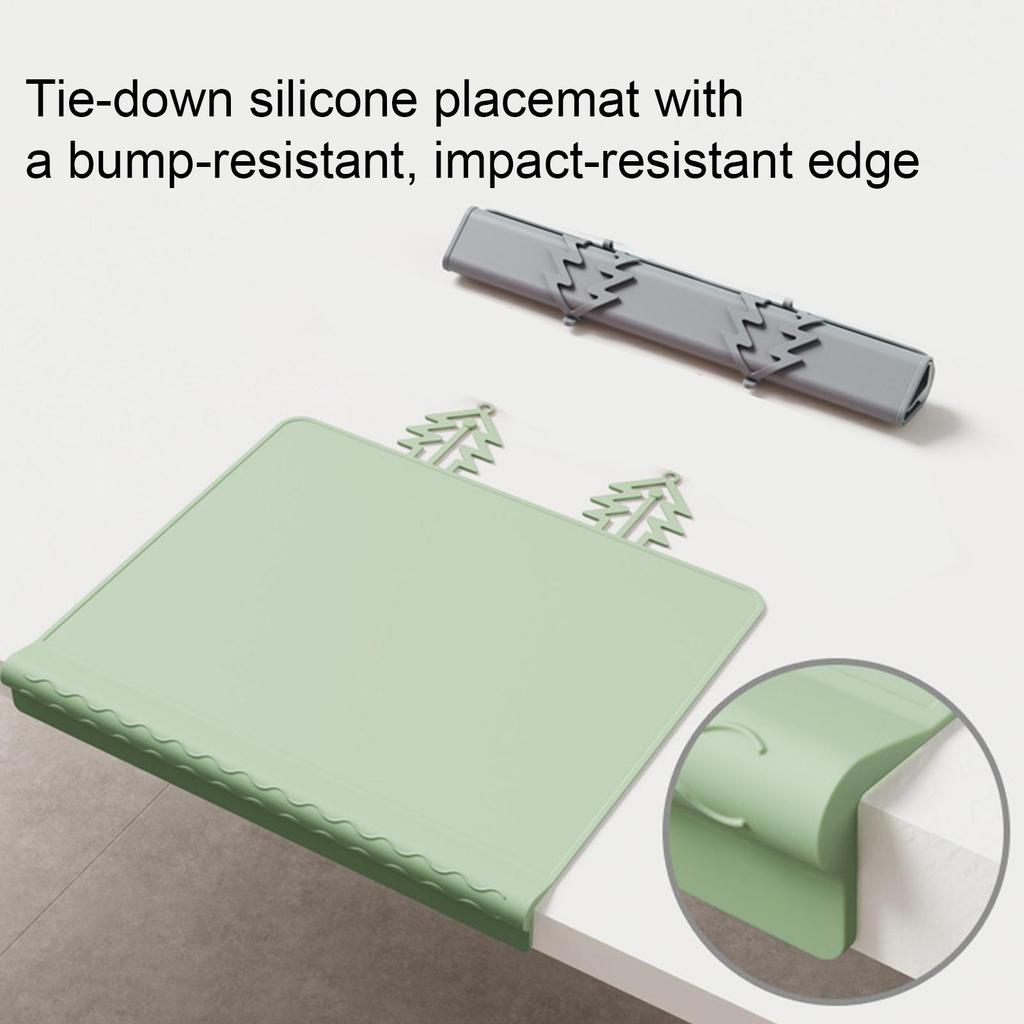 Kids Placemat Washable Non-Slip Placemat Silicone Restaurant Table Mat With Anti-Collision Edge For Kids Table Food Eating