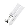 Genuine Leather Rose Gold & Silver Bamboo Pattern Quick Release Watch Strap with Butterfly Buckle (20mm/22mm)