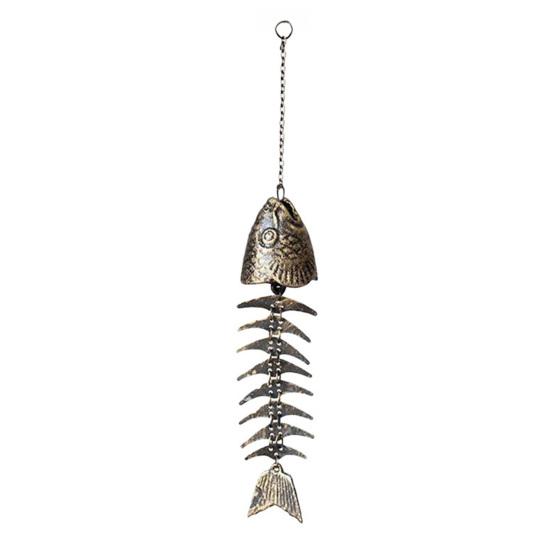 

Fish Skeleton Windchime Vintage Metal Fish Bone Wind Chime Outdoor Hanging Bell with Soothing Melody for Garden Home Yard Porch Decor 1pc