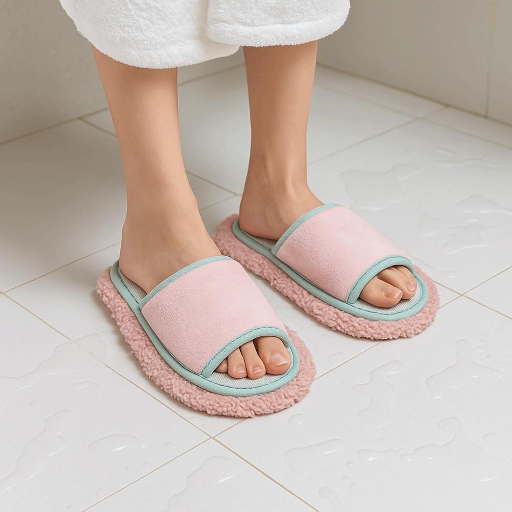 Detachable Microfibre Mop Slippers Washable Tile Cleaning Slippers Lazy Slippers Wood Floor