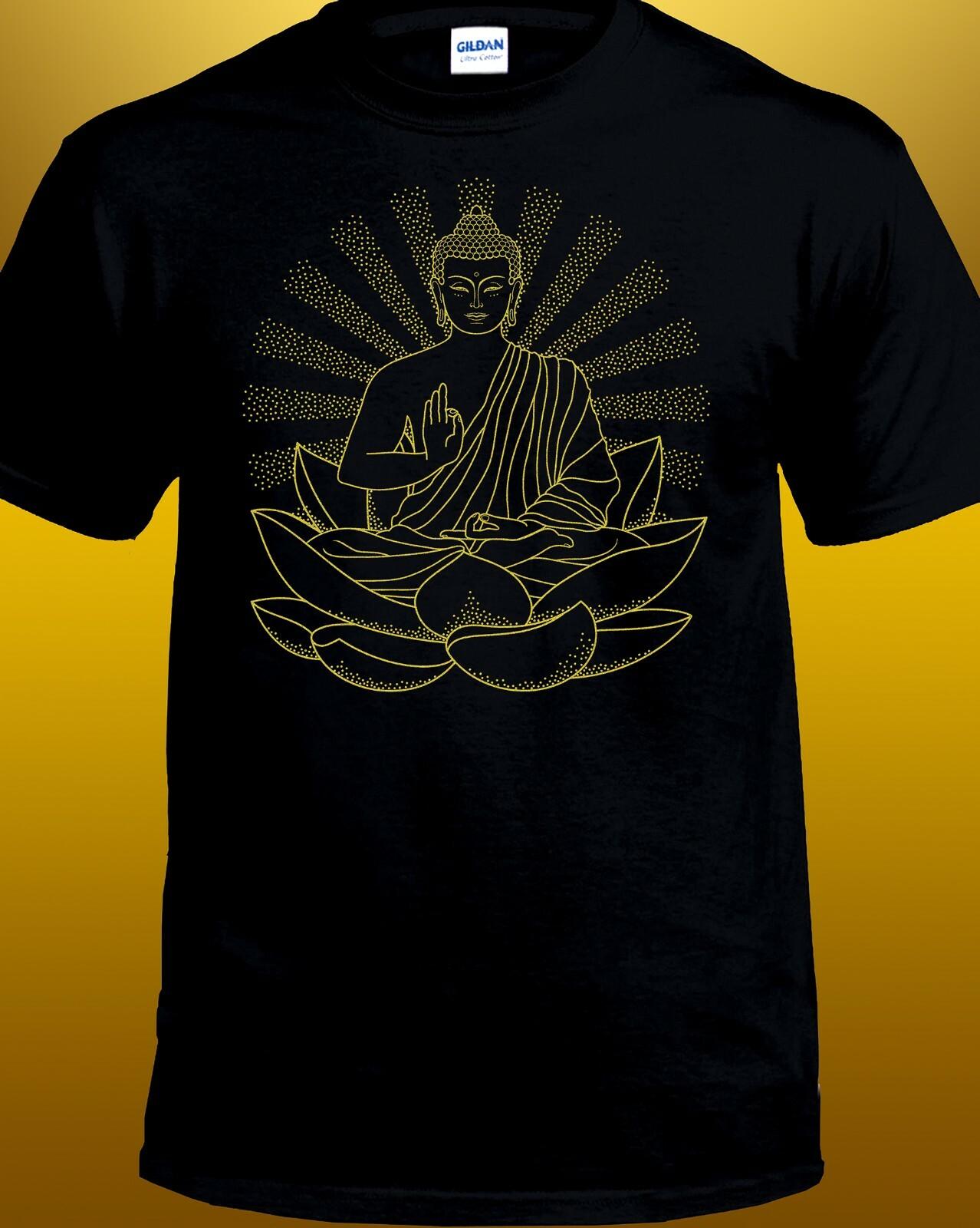 Golden Buddha Lotus Yoga T-shirt S