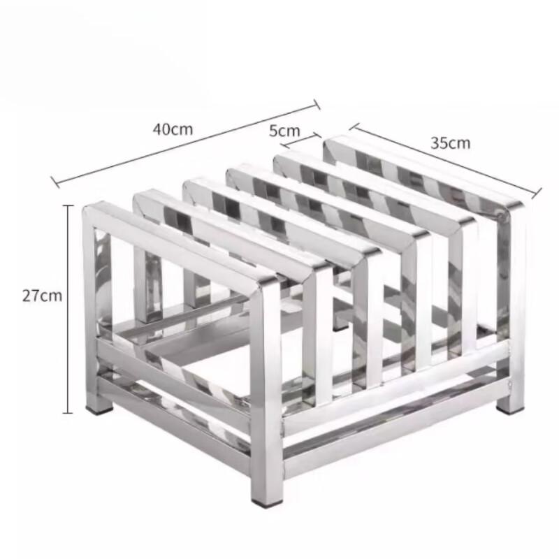 Stainless Steel 5-Slot Knife and Cutting Board Rack