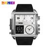 SKMEI Stainless Steel Mens Watches Quartz Military Sports Waterproof LED Digital Wristwatches