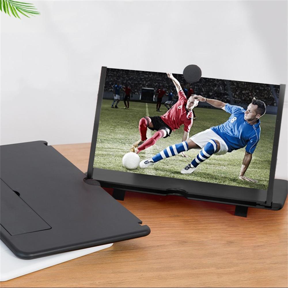 10/12 inch Folding Cell Phone Screen Magnifier Enlarged Mobile Phone Screen Magnifying HD Video Amplifier Stand Watch TV Drama