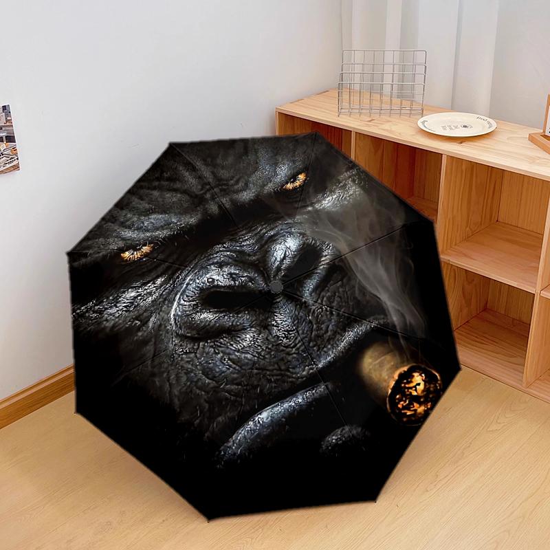 1 PC Automatic Folding Umbrella - gorilla Pattern, Portable & Foldable Design with 8 Ribs, Christmas Birthday Gifts