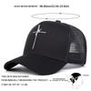 Men Personality Cross Embroidered Baseball Cap Mesh Hat Outdoor Adjustable Sunscreen Leisure Hat Spring Autumn Travel Tourism Beach Vacation