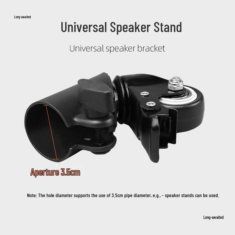 3.5" Universal Metal Speaker Tripod Stand with Wheels