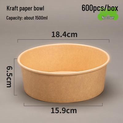 Ally Disposable Kraft Paper Food & Salad Bowls, 1500ml