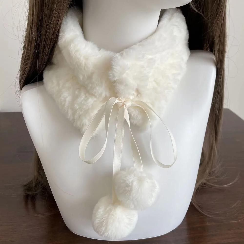 Thickened Imitation Fur Rabbit  Scarf Warm Plush Neckerchief Fashion Women Shawl  Women