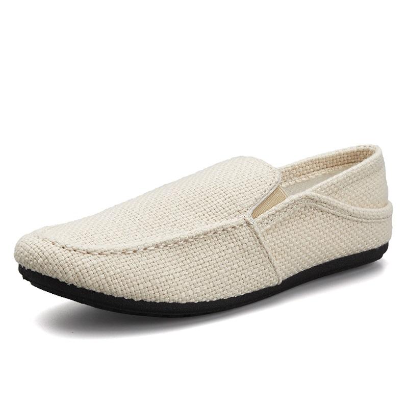 Fashion New Loafers Men Breathable Casual Shoes Classic Linen Slip On Sneakers Male Summer Cheap Driving Shoes For Men Wide 2024