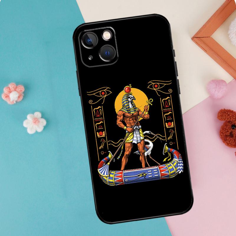 Egypt Nefertiti Anubis Ankh Phone Case For iPhone 16 15 14 13 11 12 Pro Max Plus Mini XR 16e Funda Silicone Back Cover