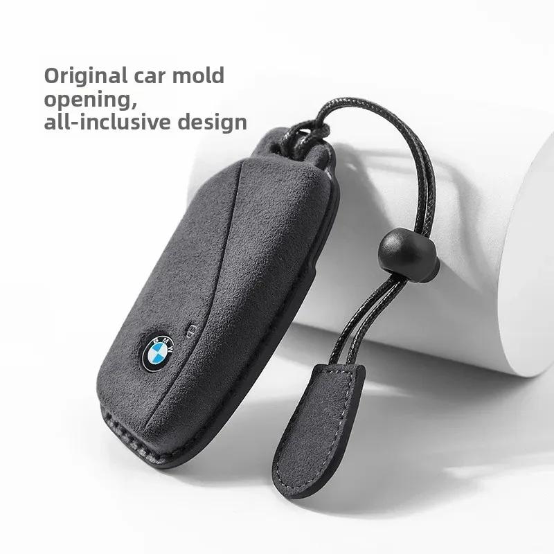 BAAWW1 BMW Car Key Cover Liquid Crystal Screen Protector Blade Buckle Case for 7 Series 740 730 535 X5 6 7 Luxury Automobile Key Holder