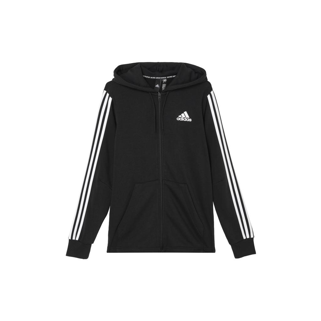 Adidas Three-Stripe Tracksuit Training Knit Hoodie Men Outerwear Black DT9896