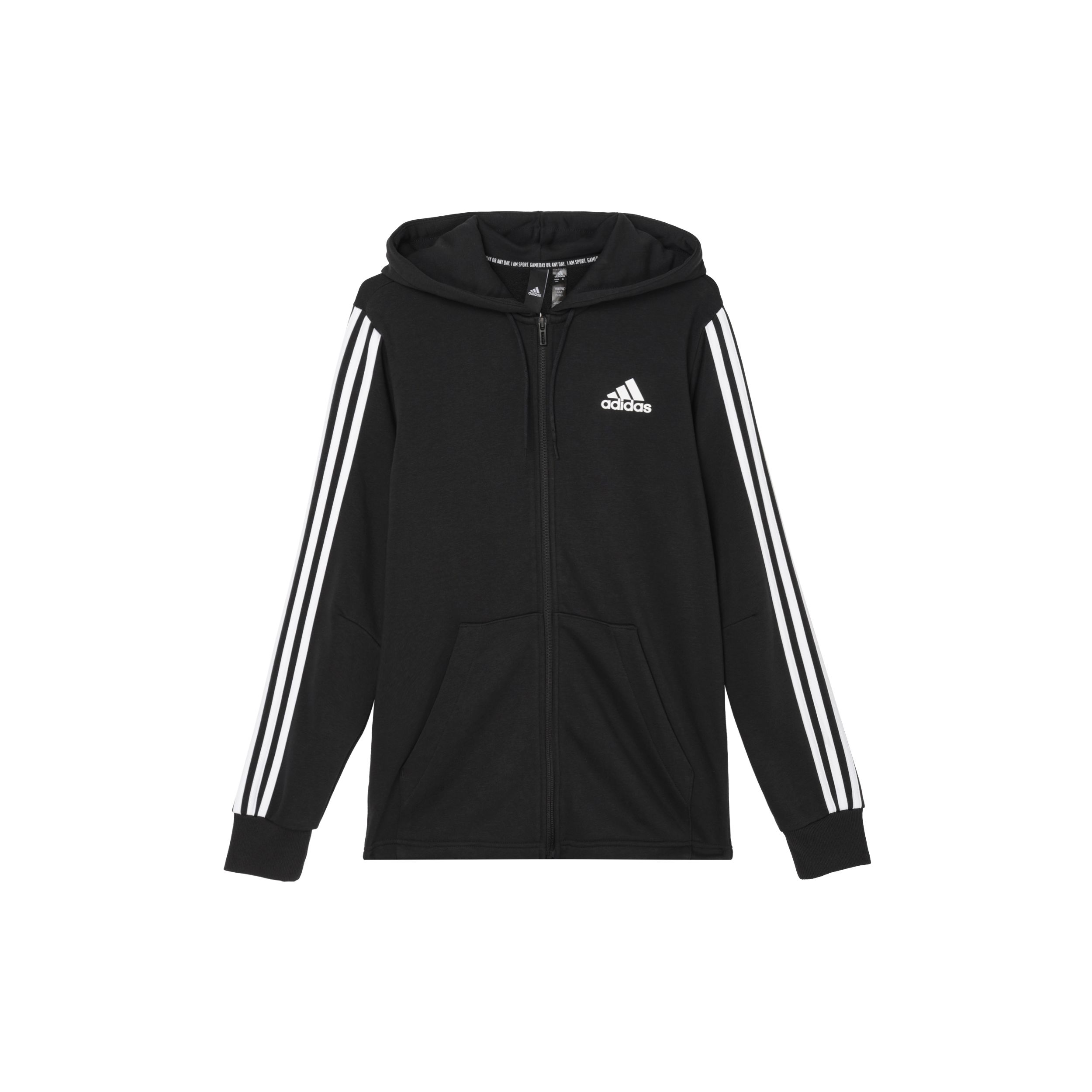 

Спортивный костюм Adidas с тремя полосками, тренировочная вязаная толстовка с капюшоном, мужская верхняя одежда, черный DT9896 XXL