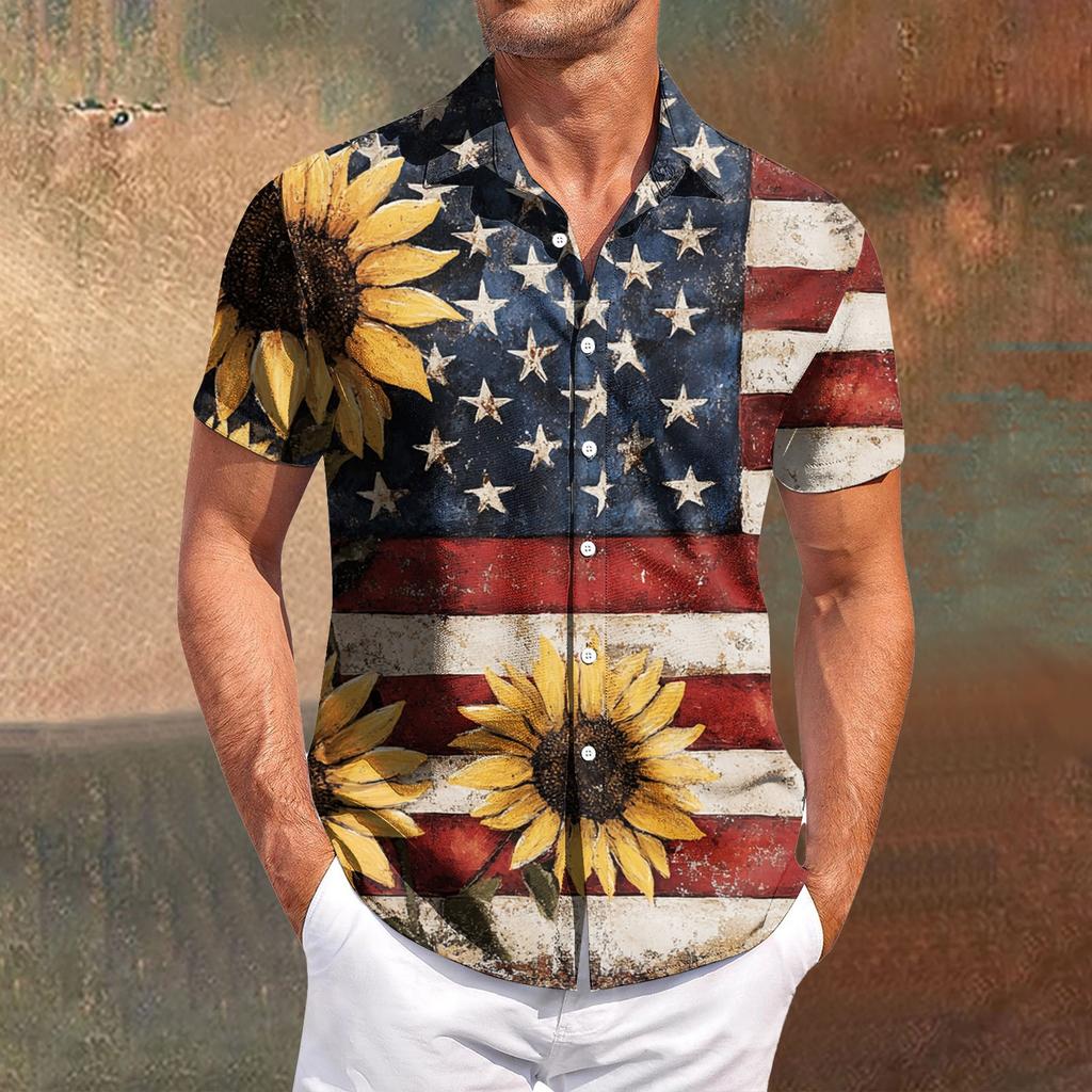 Pánské ležérní tričko s krátkým rukávem, úzké módní pánské s kostkovaným potiskem