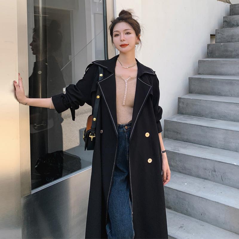 

Ветровка с дизайнерским смыслом для женщин, весна и осень, новый нишевый дизайн, контрастный темперамент, куртка в корейском стиле XL чёрный