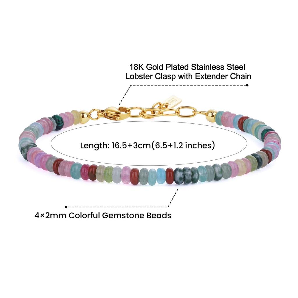 4mm Multicolor Power Stone Bracelet for Women [KOAI]