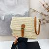 Woven Small Square Bag Women's Seaside Vacation Beach Bag Large Capacity Casual Shoulder Messenger Bag