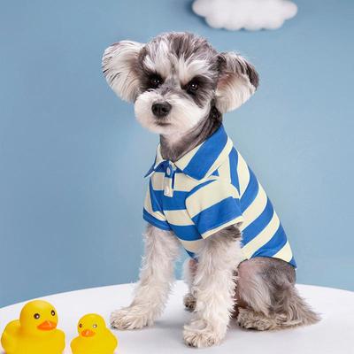 2023 Striped Pique Collared T-shirt for Pets