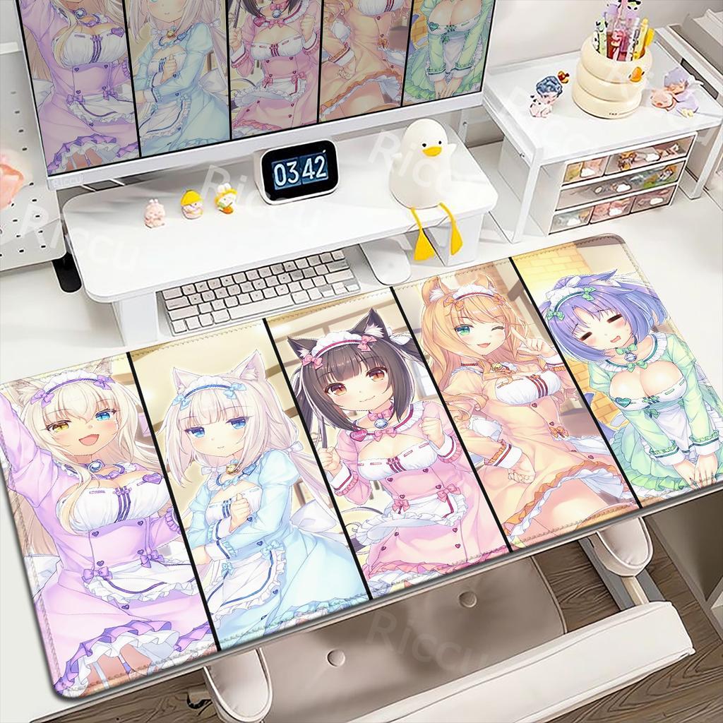 Gaming Office Laptop Soft Mice Mat XL Desktop Carpet Anime Kawaii Girl Chocola Nekopara Natural Rubber Deskmat Antislip MousePad