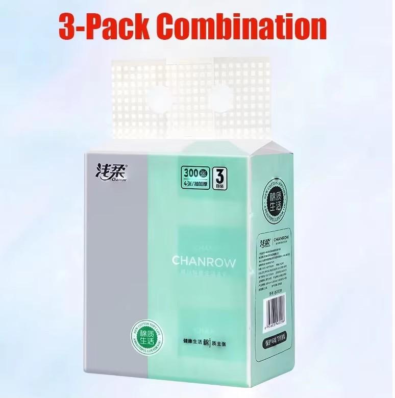 300pcs/pack Toilet Paper 4 Layers Thickened Wettable Facial Tissue Kitchen Napkins Handkerchiefs Disposable Tissue Paper
