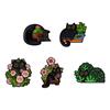 Cute Animal Plant Floral Series Brooch Creative Metal Pin For Cat Lovers Gift