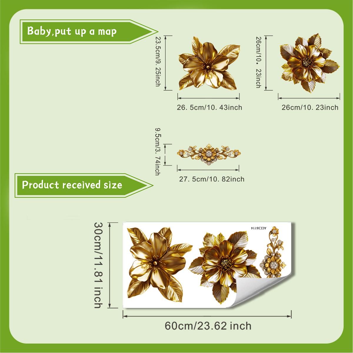 

Элегантная золотая цветочная наклейка на сиденье унитаза, водостойкая, самоклеящаяся, съемная декаль для декора ванной комнаты, туалета 30x60cm разноцветный