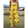 Womens Sleeveless Jumpsuit With Vintage Print Loose Fit Streetwear Style 2026