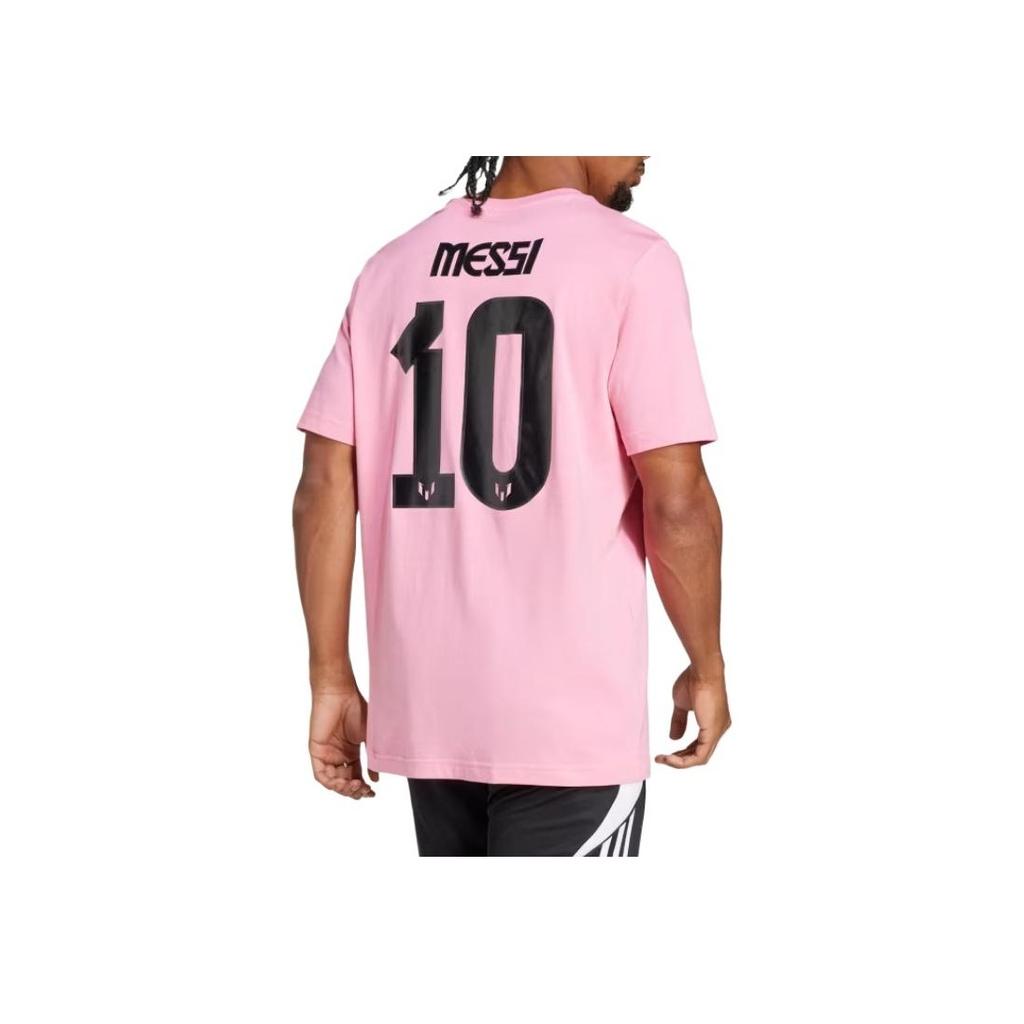 adidas Messi Name And Number Graphic Tee Easy Pink Men Streetwear JM3550