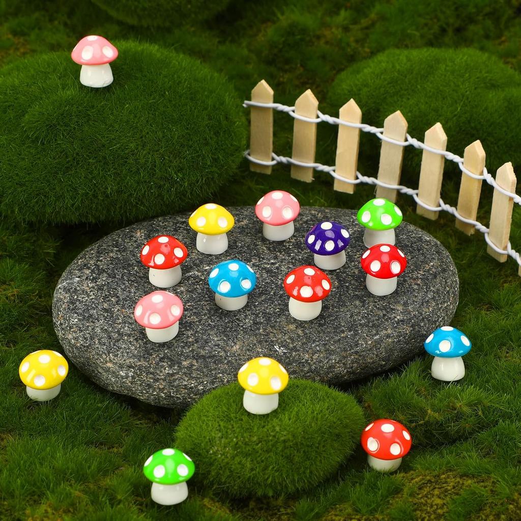 Mini Decorative Resin Mushroom Simulation Factory-Style Miniature Fairy Tale Garden Decorative Handicrafts 10/20 Pcs