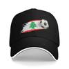 Unisexs Womens Lebanese Soccer Ball Lebanon Flag Outdoor Hat  Trucker Baseball Caps Casual Baseball Cap Sunscreen Hats