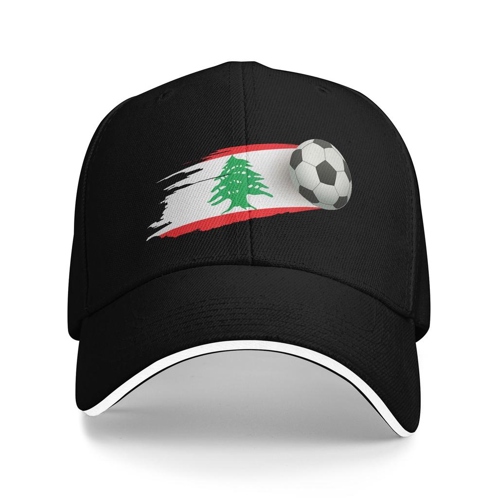 Unisexs Womens Lebanese Soccer Ball Lebanon Flag Outdoor Hat Trucker Baseball Caps Casual Baseball Cap Sunscreen Hats