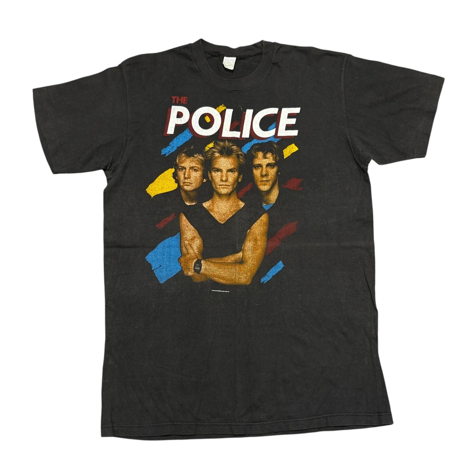 Vintage The Police T Shirt 80s Tour Concert Rock Band Tee Single Stitch Sting Unisex T-Shirt L