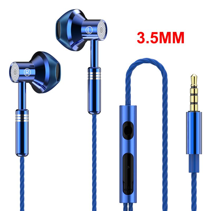NEW 9D Surround Sound Earphones Metal Type C&3.5mm Headset In-ear Gamer Headphones Wired Control Earbuds for Samsung With HD Mic