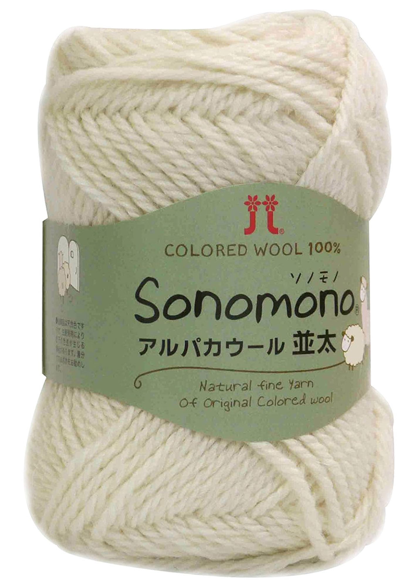 Hamanaka Sonomono Альпака Шерсть Средняя Упаковка из 2014 Пряжи, Кол.. 61, Белый, 40 г, Прибл.. 90м, 5, белый