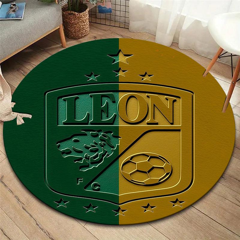 Club Leon Round Area Rug,Carpet Rug for Living Room Bedroom Sofa Playroom Decor,Non-slip Floor Mat